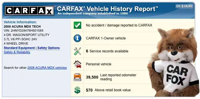 CarFax Vehicle Reports